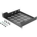 Digitus 1U fiksēta plaukts DN-10-TRAY-2-B, 20cm, 21cm, 4.4cm, 25kg, melns, viegli uzstādāms