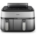 Philips Dual Basket Airfryer | NA555/00 5000 series | Power 2750 W | Capacity 9 L | RapidAir Plus | Silver