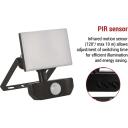 Emos LED prožektor TAMBO ZS2912, 10 W, 1000 lm, IP54, PIR andur, alumiiniumkorpus, neutraalne valge valgus