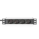 Digitus pikendus DN-95418, 4xSchuko, 2m, 16A, alumiinium, ilma l&uuml;litita, 1U, rack-montaaž