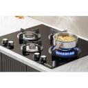 Iseasy gāzes plīts MGBG-654A, 4 degļi, 3.3 kW, 2.7 kW, 1.75 kW, 1 kW, dro&scaron;ības vārsts, stikla panelis 8 mm
