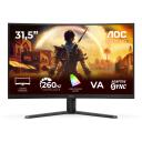 AOC C32G42ZE monitorius, 31,5", VA, FHD, 16:9, 260 Hz, 4 ms, 1920 x 1080 pikselių, 300 cd/m&sup2;, HDMI 1, Juodas