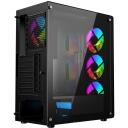 Gembird Datora korpuss CCC-FC-400X, 350mm, 200mm, 440mm, 4.4kg, Tempered glass, SPCC, Midi Tower, RGB, 2xUSB 3.0, 4x2.5" bays