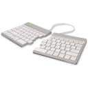 R-Go Tools klaviatuur R-GO SPLIT BREAK, traadita, Bluetooth 5.0, QWERTY, valge, 1.02 m kaabel, ergonoomiline, 350 g