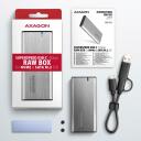 Axagon SSD korpusas EEM2-SG2 USB-C 3.2 Gen 2, M.2, Sidabrinė, 94 x 41 x 10 mm, UASP, TRIM, S.M.A.R.T.