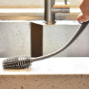 Silikona pudeļu tīrī&scaron;anas birste ar garu rokturi, Geko Home, GH01-108, 31 cm, pelēka