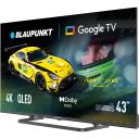 Blaupunkt QLED televizorius 43QBG6000S, 43", 3840 x 2160, HDR10, 2xUSB, 3xHDMI, Wi-Fi, Bluetooth, Google TV