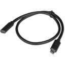 Lanberg USB-C M/F 3.1 kaabel CA-USBE-20CC-0005-BK, 0,5 m, 5 Gbps, 100 W, must, PVC, vask