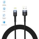 Tellur Datu kabelis USB uz Lightning LED TLL155373, 1.2m, 5V/3A, 480Mbps, neilona apvalks