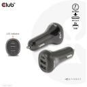 Club3D Зарядное устройство CAC-1921 36W, Входное напряжение 12/24V, 2x USB Type-A 5V/3A, 1x USB Type-C 5V/3A, 9V/2A, OCP, OVP, SCP