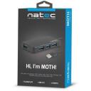 Natec USB keskseade Moth NHU-1342, 4xUSB 3.0, 5000 Mbit/s, must