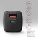 Axagon мобильное зарядное устройство ACU-PQ20 20W, 2 порта, 100-240V, QC 4+, PD 3.0, черный, быстрая зарядка, защита от перегрузки
