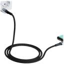 Goobay USB-C uz USB-A tekstila kabelis ar metāla spraudņiem 49296, 1m, 3A, sinhronizācija un uzlāde, pītas, alumīnija korpuss