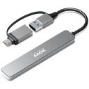 Port Connect USB centrmezgls 900161, 4xUSB-A 3.0, 5Gbps, USB baro&scaron;ana, alumīnija korpuss, plāns dizains