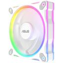Asus Datora ventilators MR120 90DA00I3-B09020, 12V, 0.18A, 21dB, 1.7mmH2O, 3 ventilatori, 20 LED, 1600 RPM, 58 cfm, balts