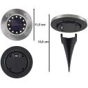 Beper Saules ceļu marķieru lampas P207ILO020, 2x115mm, IP44, melna un sudraba krāsa, integrēts dienas gaismas sensors