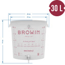 Fermentacijos kibiras 30 L su spauda ir čiaupu BROWIN 340434, polipropilenas, BPA be