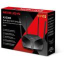 Mercusys traadita ruuter MR80X, 3000 Mbit/s, 4 porti, Dual-band, Wi-Fi 6, RJ-45, SPI tulem&uuml;&uuml;r, 4 antenni