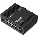 Teltonika L&uuml;liti 8 GbE, 2 SFP porti TSW210000040, 8x10/100/1000, 2xSFP, 20 Gb/s, alumiiniumkorpus, DIN-raudtee paigaldus