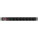 Lanberg toitejaotusseade PDU 19" 1U PDU-08E-0200-BK, 16A, 2m, 8x Prantsuse pistikud, 4000W, 220-250V