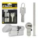 Keltin Užrakto cilindras su rankenėle K02701, 30/30G mm, 3 raktai, 25000 ciklų, aliuminis, ZnAl lydinys