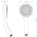 Ab Du&scaron;as klausule 9145326, 10cm, 23.7cm, 5 režīmi, hromēta virsma, ergonomisks rokturis, saderīgs ar standarta &scaron;ļūtenēm