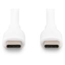 Digitus Silikona savienojuma kabelis AK-300341-010-W, 1m, 60W, 480 Mbps, 24 pin USB-C, balts