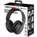 Subsonic Vektra Bezvadu Austiņas SA5717-1, 205g, melna, bezvadu, virs ausīm, iebūvēts mikrofons, stereo, RGB LED, tālvadības pults