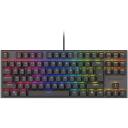 Genesis Mehāniskā Spēļu Tastatūra THOR 303 NKG-1881, 87 taustiņi, Vadu, RGB LED, Outemu Peach Silent, melna