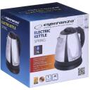 Esperanza Elektriskā tējkanna EKK116S, 1350 W, 1 L, sudraba, bezvadu, automātiskā izslēg&scaron;anās, aizsardzība pret vārī&scaron;anos