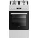 Beko Viryklė FSM51339DWDS, 60L, dujinė viryklė, elektrinė orkaitė, balta, 4 degikliai, A klasė, grilis, LED ekranas