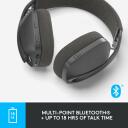 Logitech ausinės Zone Vibe 100 981-001213 belaidės, 30 m, 18 h pokalbio laikas, 185 g, Bluetooth 5.2, 2 mikrofonai, grafito spalva