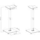 Sbox Skaļruņa statīvs SB-76L, SB-76L, 300x300x765mm, 25kg, melna ar smalku tekstūru, rūdīts stikls, tērauds, plastmasa