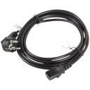 Lanberg CEE 7/7 kuni IEC 320 C13 toitekaabel CA-C13C-11CC-0030-BK, 3 m, 10 A, must, VDE