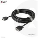 Club3D VGA kabelis CAC-1710 10m 28AWG, 2x VGA (D-Sub) vīrie&scaron;u, 1080p, zelta kontakti, apaļ&scaron; kabelis