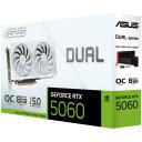 Asus Vaizdo plok&scaron;tė DUAL-RTX5060-O8G-WHITE, 8 GB GDDR7, 3840 CUDA branduolių, 2.5 lizdai, PCIe 5.0, 2 ventiliatoriai, 7680 x 4320