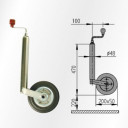 Piekabes atbalsts ar riteni STUETZRAD Compact 150kg 200x50mm; 1222434 AL-KO