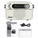 Retrostiilis kaasaskantav FM raadiok&otilde;lar Bluetoothiga 3W AM SW USB microSD AUX valge SV-020439 SVEN