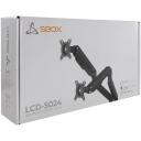 Sbox Monitora stiprinājums LCD-S024-3, 2 ekrāni, 2-9 kg uz ekrānu, 75x75-100x100, augstuma regulē&scaron;ana, 45.1 cm
