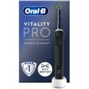 Oral-B Elektriskā zobu birste D103 Vitality PRO Black, 1 uzgalis, 3 režīmi, 7600 apgriezieni/min, akumulators, ūdensnoturīga