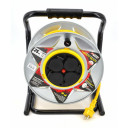 Metāla kabelis uz ruļļa 50m, 3x1,5mm, 4 kontaktligzdas, pārslodzes aizsardzība, AW70261, AWTOOLS