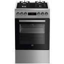 Beko FSMT55330DXDS pliit, 600mm, 500mm, 850mm, 60L, 4 tsooni, gaas, elektriline, ise puhastuv, 8 funktsiooni