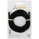 Sbox USB kaabel USB-TYPEC-TYPEC-3, 3m, 60W, USB 2.0, must, 3A, 480Mbit/s
