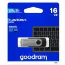 Goodram 16GB UTS2 USB 2.0 m&auml;lupulk, UTS2-0160K0R11, 16 GB, 20 MB/s, 5 MB/s, USB Type-A, must
