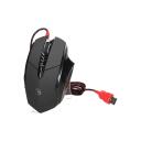 A4Tech optiskā pele V7m A4TMYS43940, 3200DPI, 8 pogas, 1.8m vads, USB, 1000Hz, sarkana apgaismojums, spēļu pielietojums