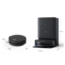 Robot vacuum and mop for dry and wet cleaning with 16600 Pa suction power 6400 mAh Li-ion battery and 0.22 L dust container black DEEBOT X9 PRO OMNI Ecovacs