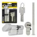 Keltin Цилиндр замка с ручкой K02714, 30/30G мм, 3 ключа, 25 000 циклов, алюминий, сплав ZnAl, винт для крепления в комплекте