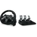 Logitech Игровое колесо G920 941-000124, черное, 16 кнопок, USB 2.0, Xbox One, PC, Force Feedback, подставка для педалей