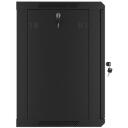 Lanberg Seinale paigaldatav kapp 19'' WF01-6412-00B, 450mm, 12U, 60kg, IP20, metalluksed, 4 vertikaalset riba, 2 ventilaatori pesa