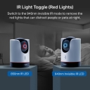 TP-Link Tapo C225 (TAPO-C225) pasukama AI namų saugumo Wi-Fi kamera 2K QHD 360&deg;/149&deg; aprėptis AI aptikimas naktinis matymas dvikryptis garsas microSD iki 512 GB balta